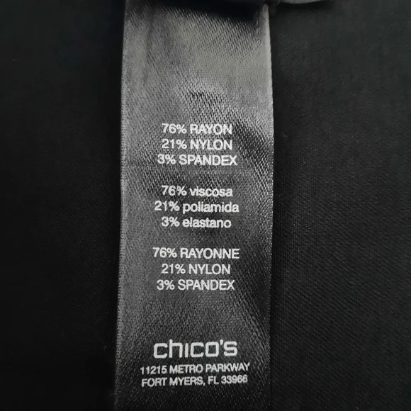 Chico's So Slimming Black Slim Straight Ankle Length Pull On Ponte Pants size 4 - Picture 6 of 13
